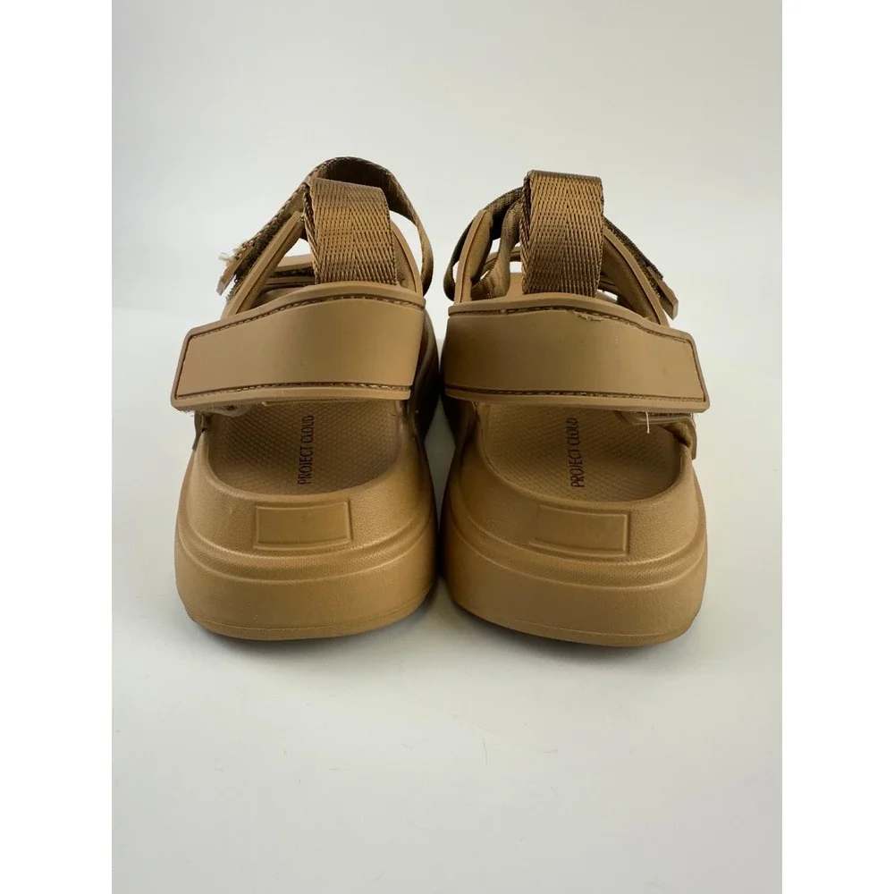 Project Cloud Goldie Platform Sandals Light Brown Chunky Adjustable Womens 8.5